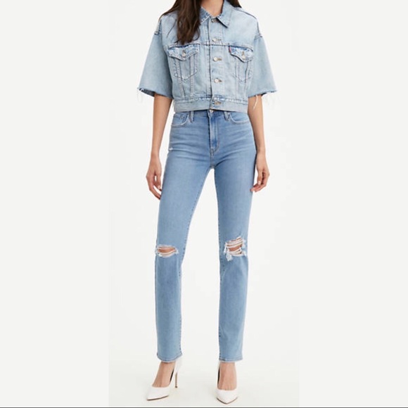Levi's Denim - LEVI'S 724 High Rise Straight Distressed Jeans 28
